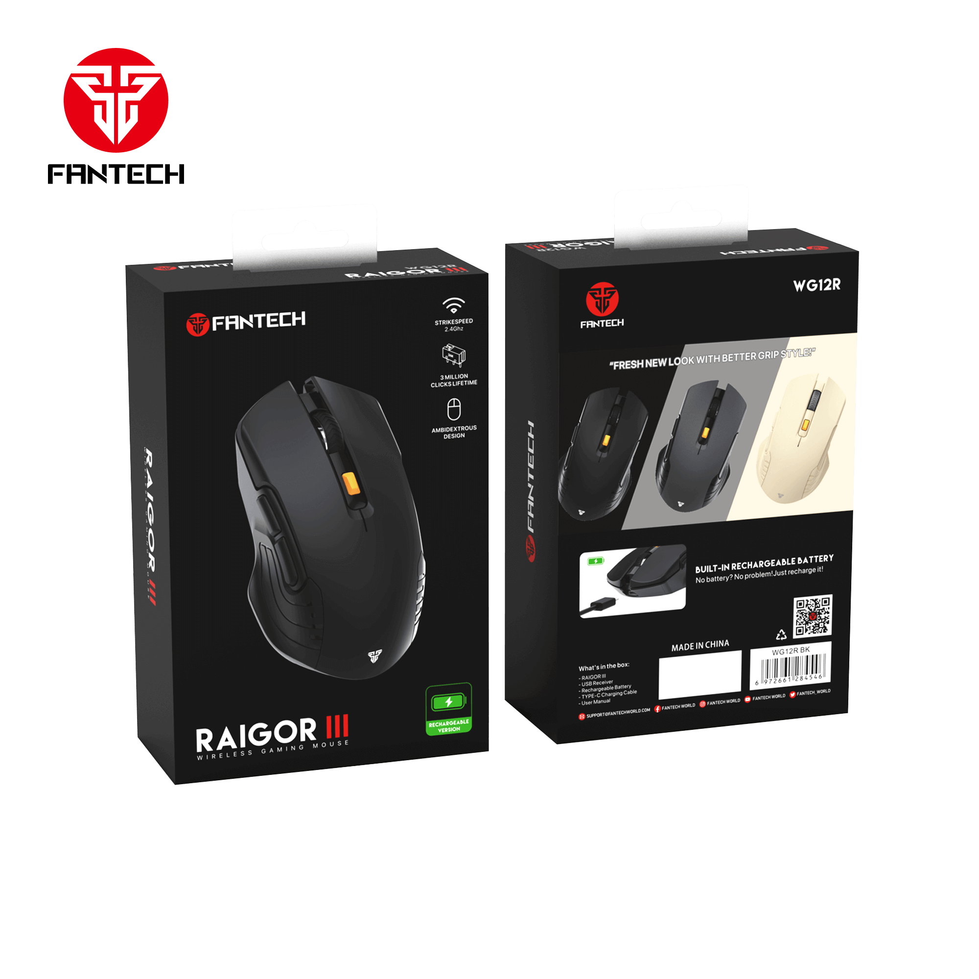 FANTECH RAIGOR III WG12R RECHARGEABLE WIRELESS GAMING MOUSE FANTECH RAIGOR III WG12R RECHARGEABLE WIRELESS GAMING MOUSE